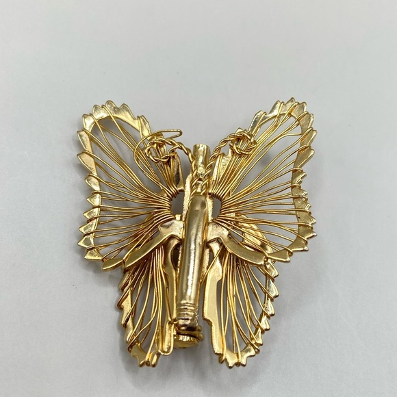 Vintage Jewelry - Vintage Gold Butterfly Brooch